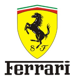 Logo xe Ferrari, ngựa tung vó trên nền vàng - xe logo con hổ