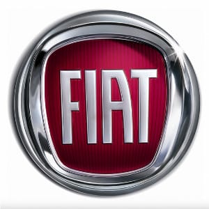 Logo xe Fiat, tên thương hiệu trên nền đỏ - xe logo con hổ