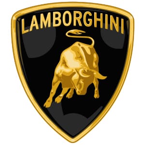 Logo xe Lamborghini, bò tót vàng trên khiên - xe logo con hổ