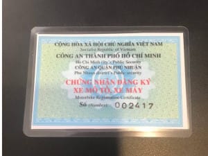 Mặt sau cà vẹt xe máy kiểu cũ trước năm 2020
