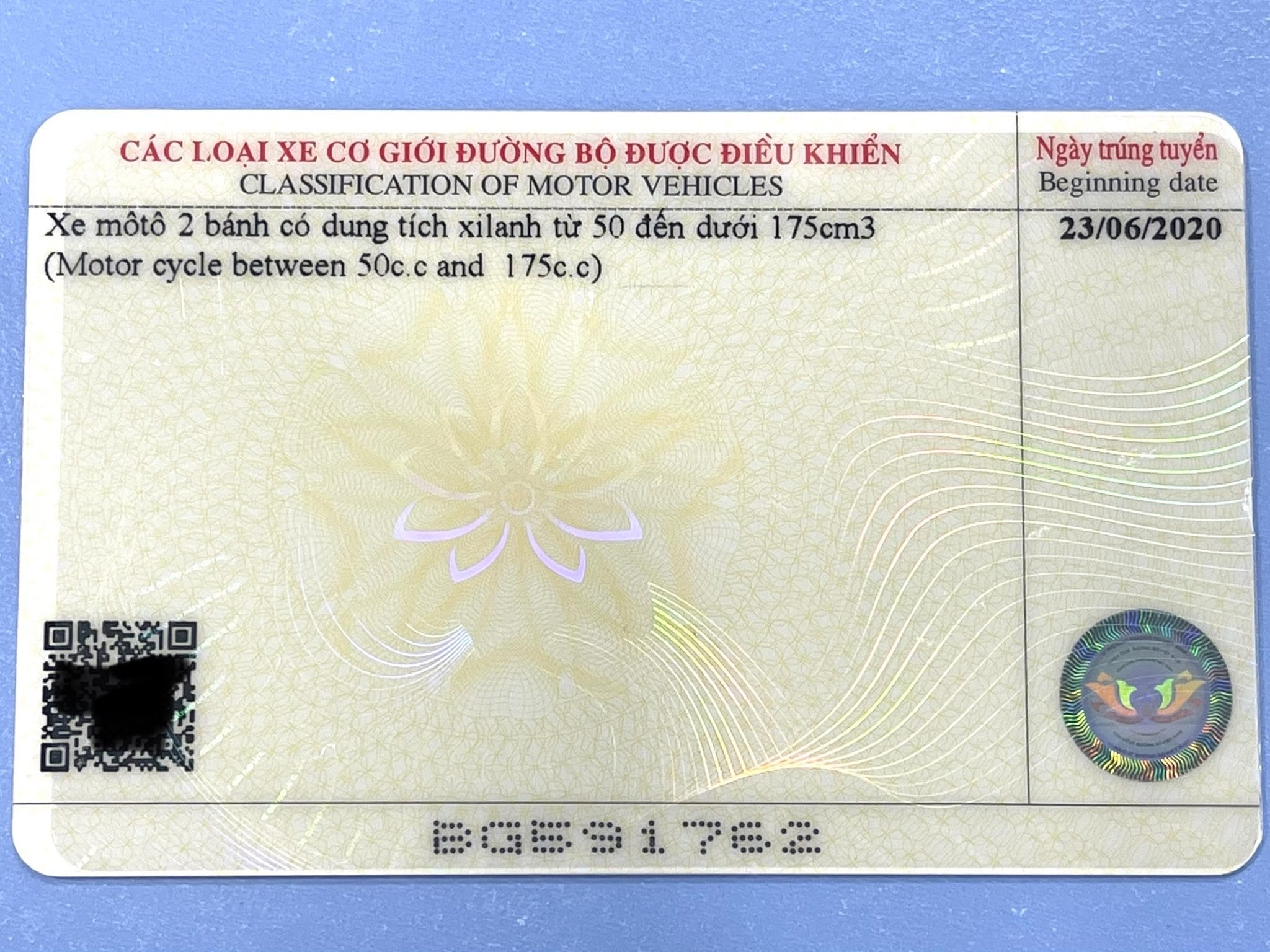 Mặt sau giấy phép lái xe có mã QR giúp kiểm tra bằng lái xe thật giả nhanh chóng