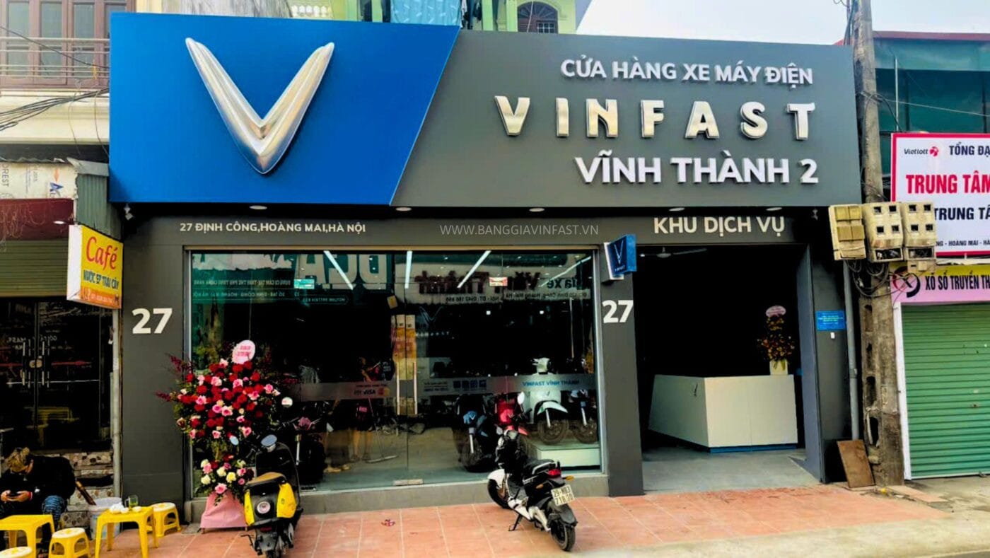 Mặt tiền cửa hàng xe máy điện VinFast Vĩnh Thành Cơ sở 2 tại Hà Nội