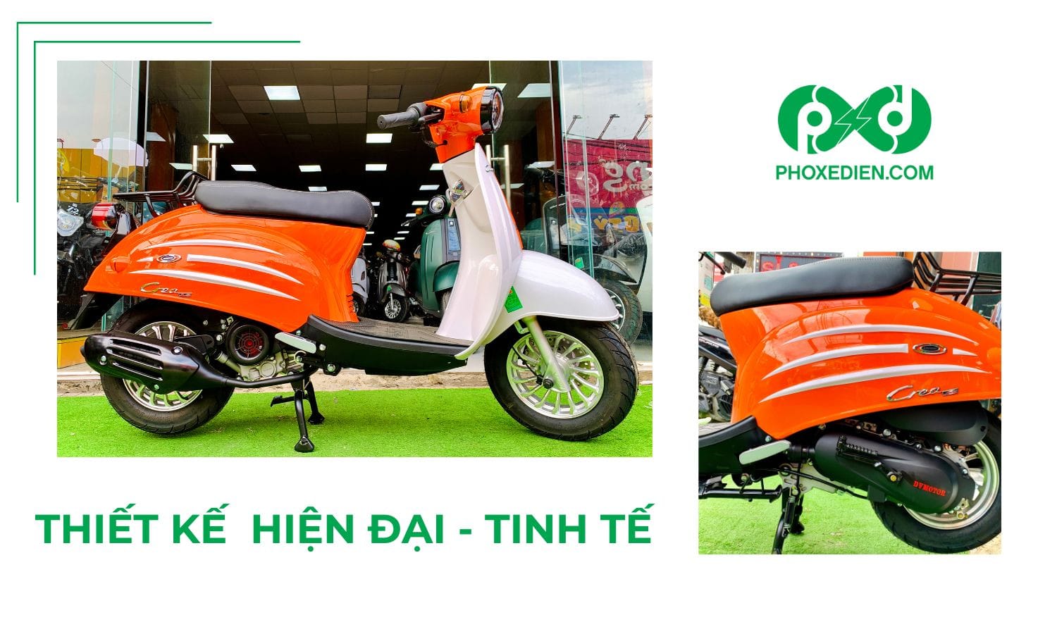 Mẫu xe máy dành cho học sinh nữ cấp 3 DVMotor Crea với thiết kế hiện đại, trẻ trung