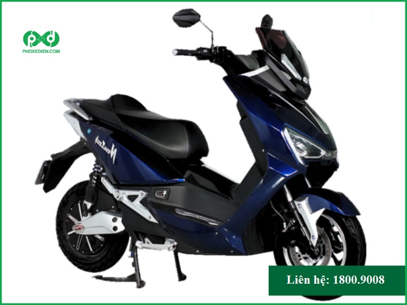 Mẫu xe máy điện Pega Newtech màu xanh rêu với thiết kế thể thao