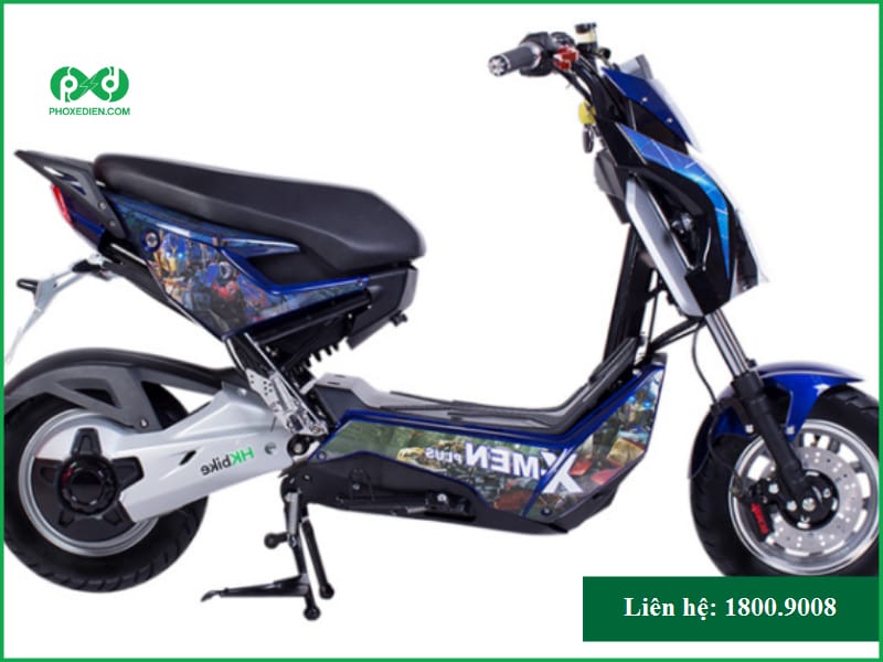 Mẫu xe máy điện Pega Xmen Plus màu xanh nổi bật với phong cách mạnh mẽ