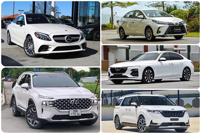 Mẫu xe ô tô màu trắng sang trọng, phù hợp với người mệnh Thủy mang lại may mắn và tài lộc.