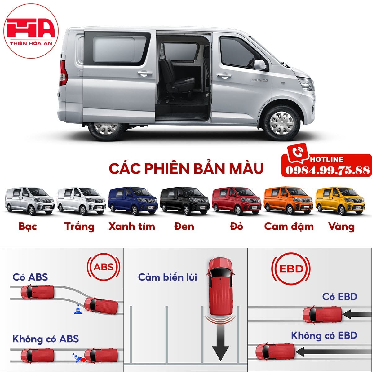 Mẫu xe tải van Teraco Tera V6 mới ra mắt, kế thừa và phát triển ưu điểm của dòng xe tải van Teraco.