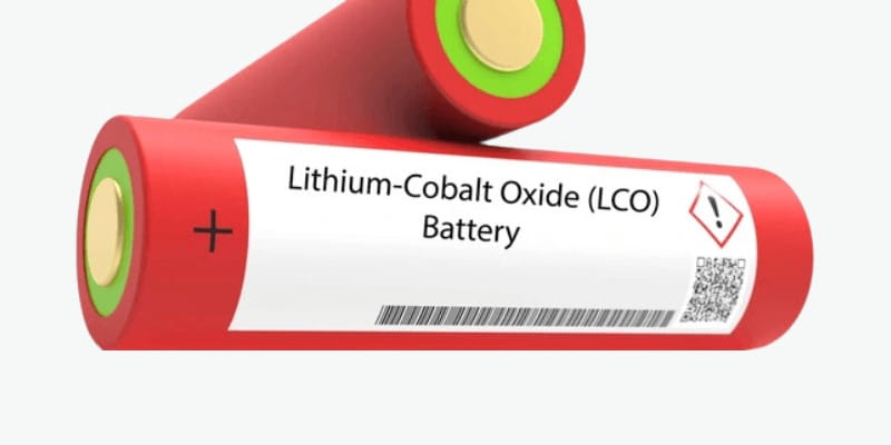 Minh họa pin lithium coban oxit (LCO) và cấu tạo bên trong