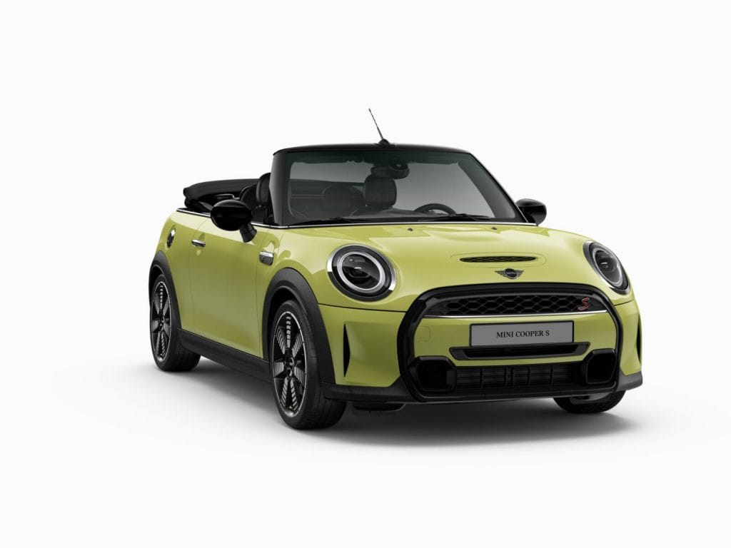 Mini Cooper Convertible màu xanh dương sang trọng với mui trần mở