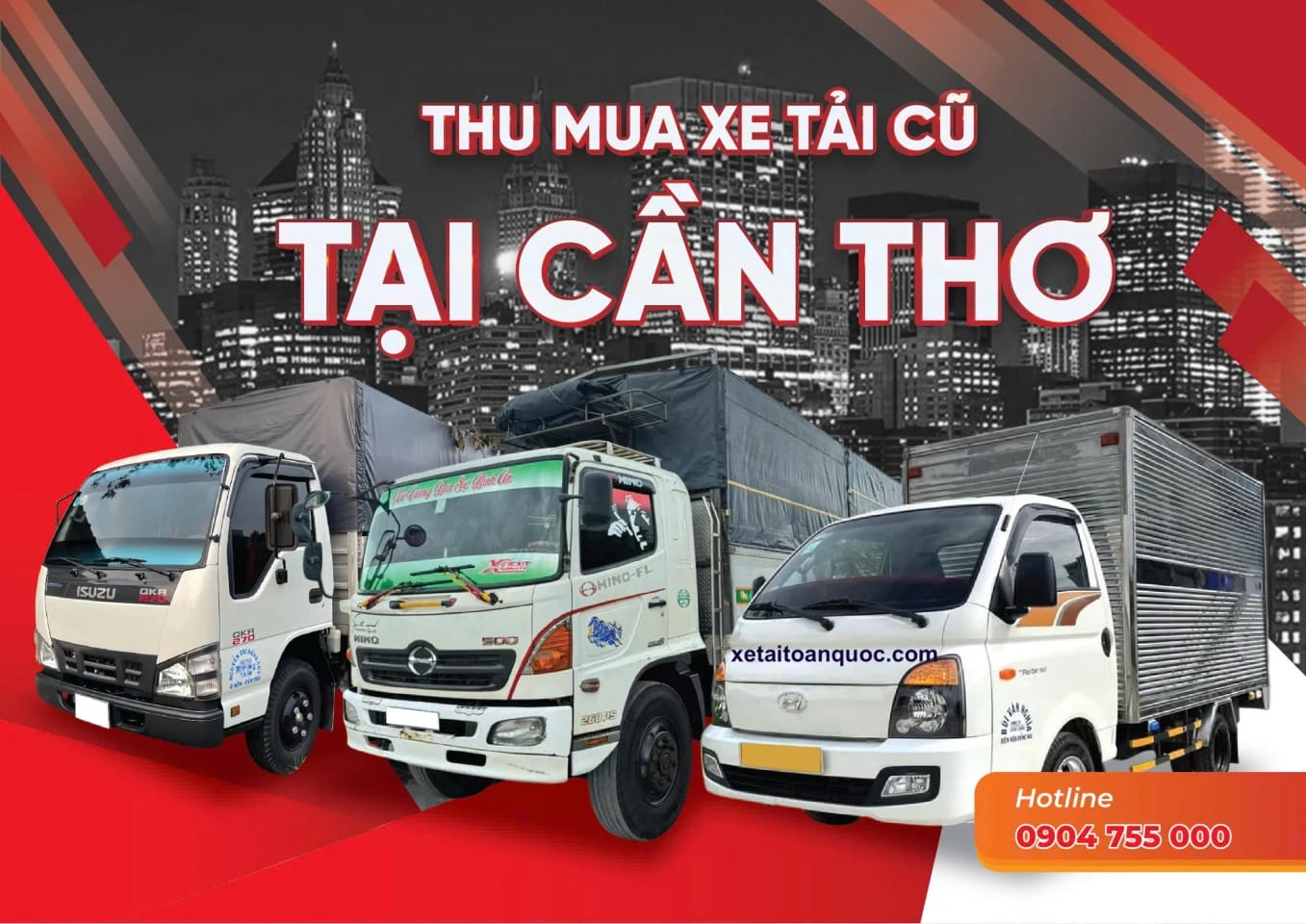 Một chiếc xe tải được thu mua tại Cần Thơ, cho thấy sự phát triển của thị trường xe tải cũ.