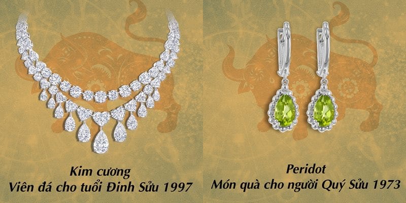 Một số mẫu trang sức phong thủy cho người tuổi Đinh Trâu và Quý Trâu