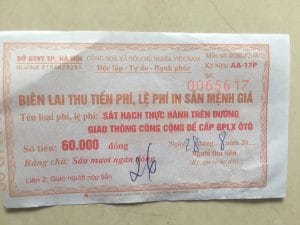 Mức phí thi đường trường để hoàn thành khóa học B2