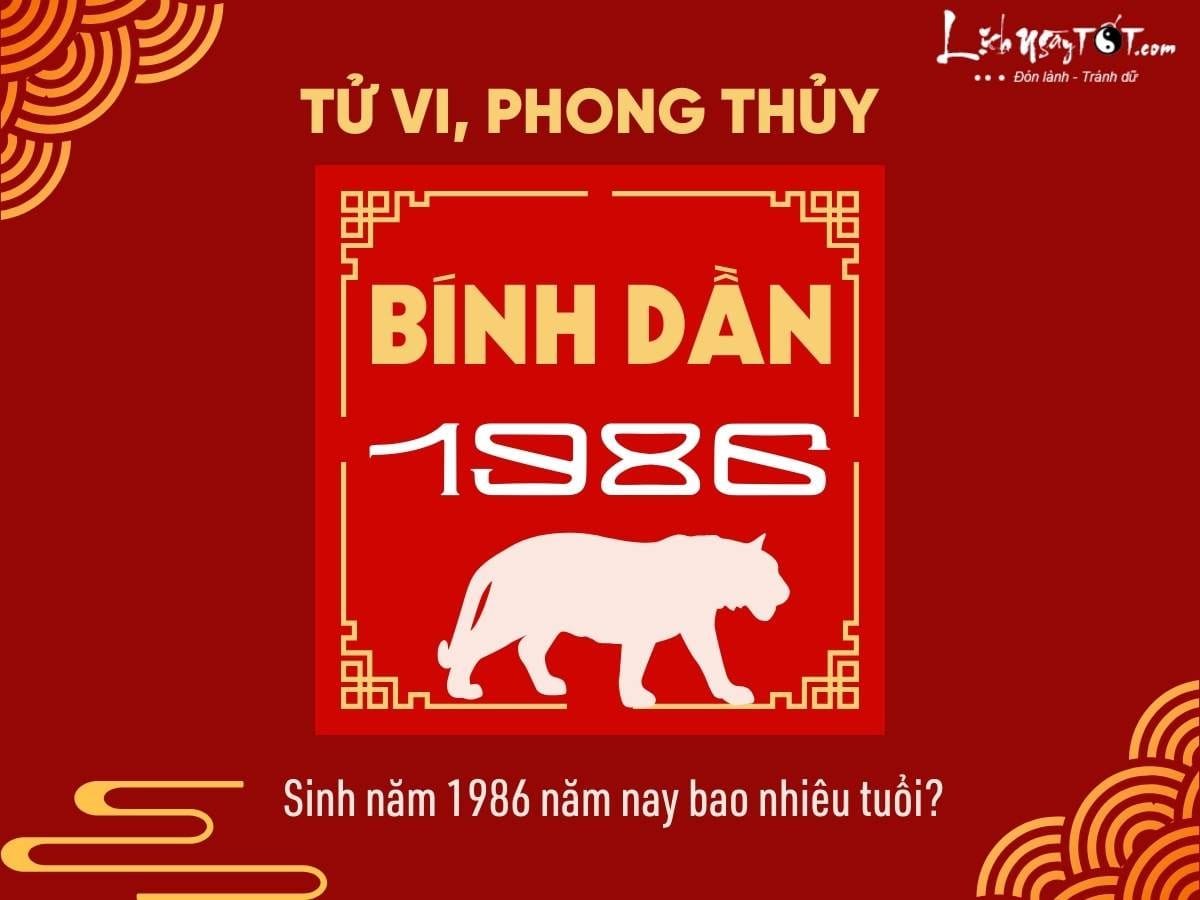 Người sinh năm 1986 bao nhiêu tuổi tính theo lịch dương và âm