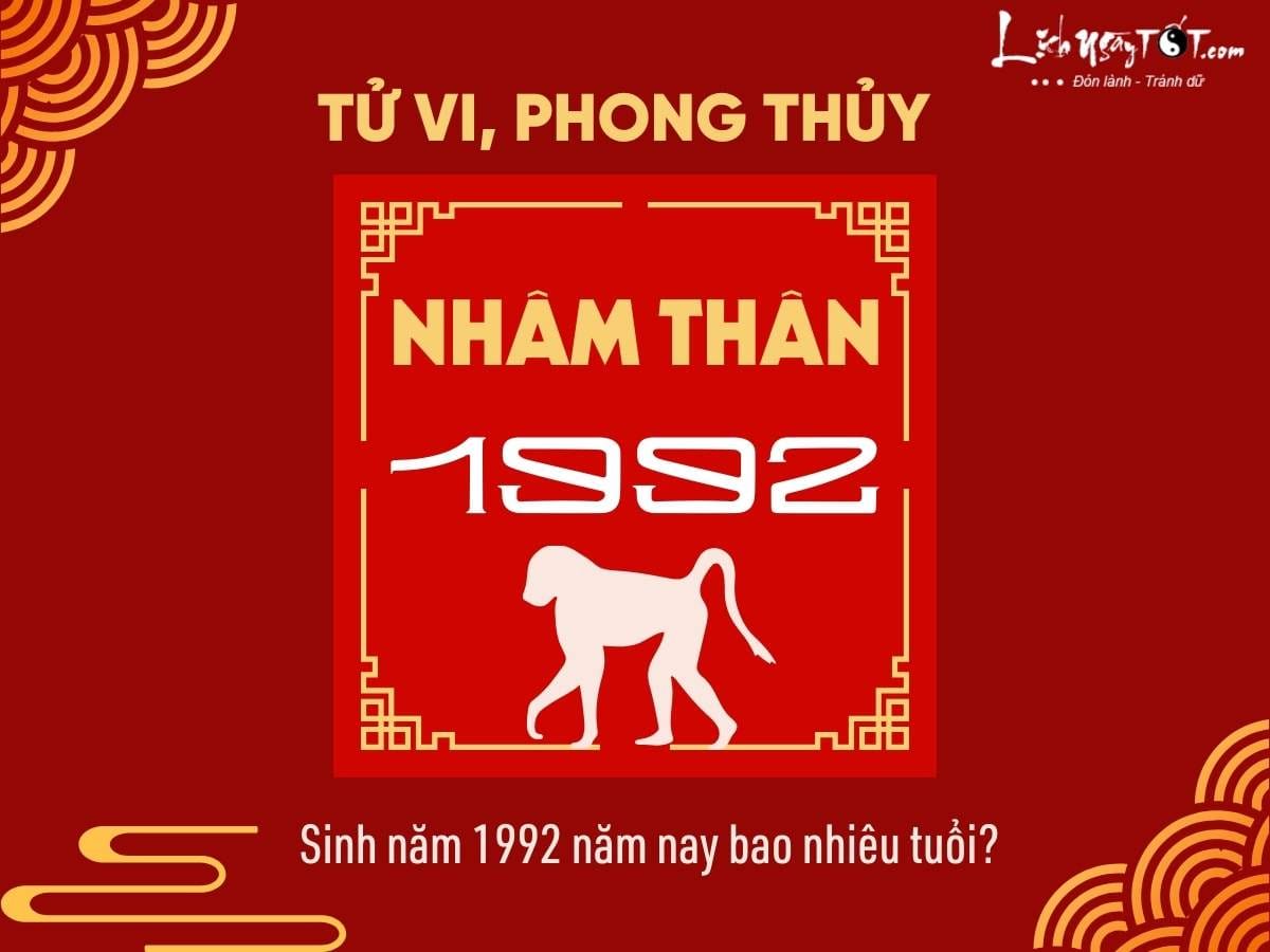 Người sinh năm 1992 Nhâm Thân và cách tính tuổi theo âm dương lịch