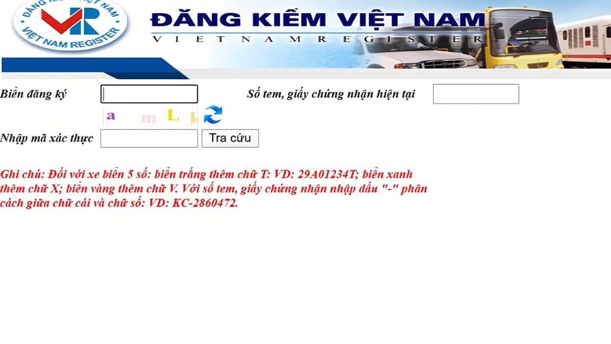 Nhập thông tin biển đăng ký và số tem để tra cứu biển số xe 30.