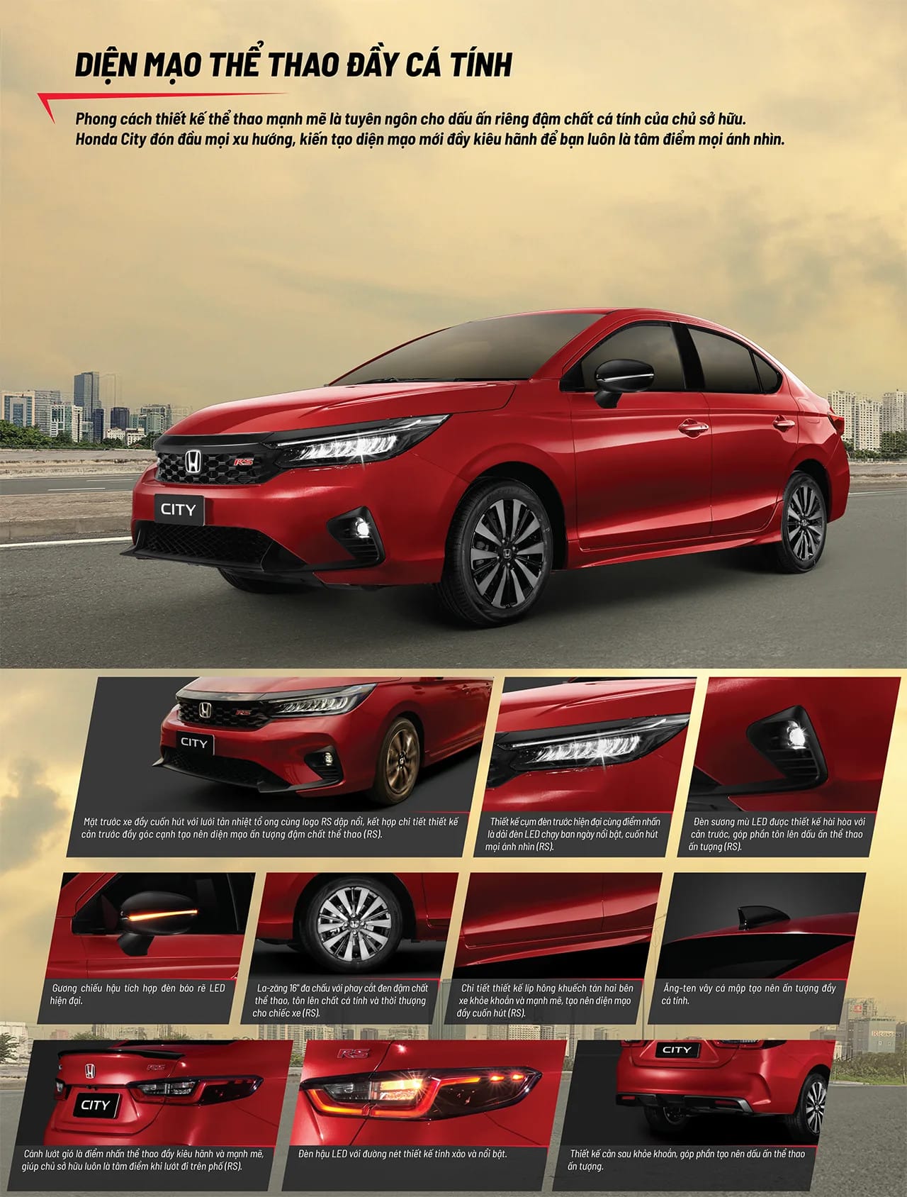 Nội thất bọc da sang trọng của Honda City RS