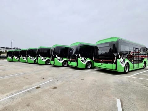 Nội thất hiện đại của xe buýt điện VinFast
