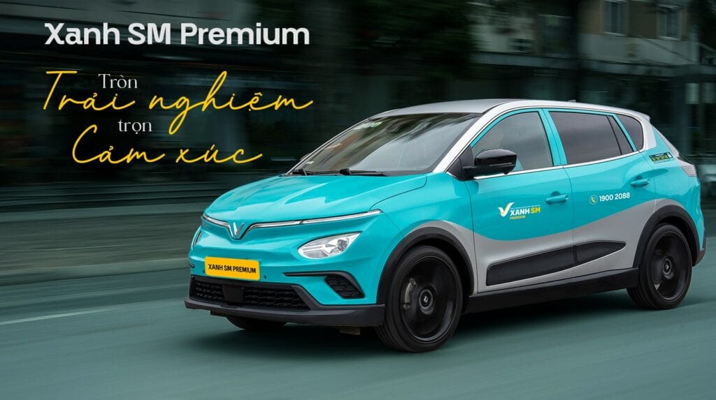 Nội thất sang trọng của taxi xanh Hà Nội dịch vụ Premium