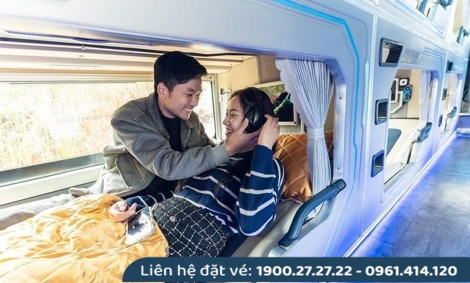 Nội thất xe giường nằm cao cấp cho chuyến đi Sài Gòn Đắk Lắk