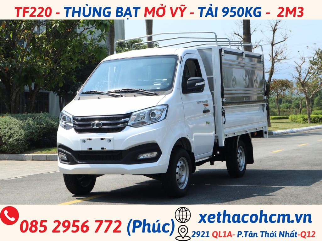 Nội thất xe tải nhỏ Thaco 950kg TF220 tiện nghi