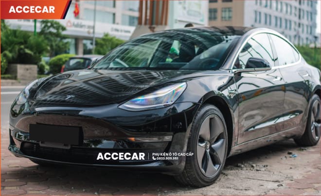Nội thất xe Tesla Model 3 với màn hình trung tâm lớn