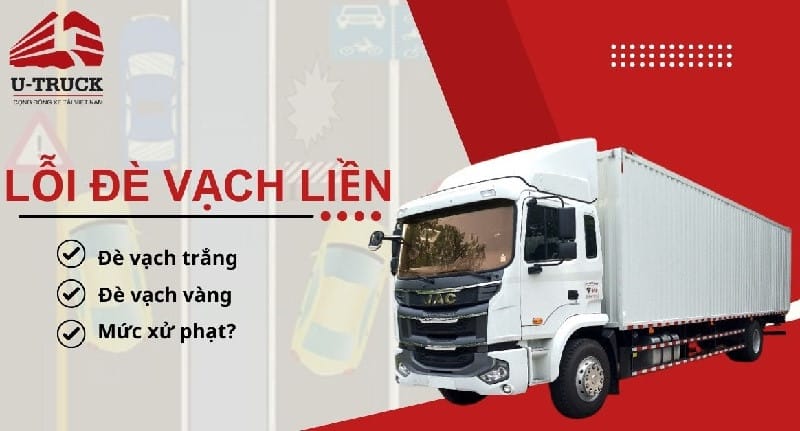 Ô tô đang di chuyển gần vạch kẻ đường liền màu vàng, minh họa lỗi đè vạch
