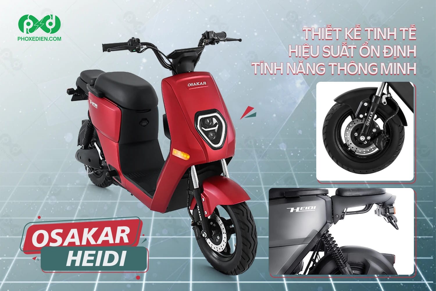 Osakar Heidi - xe máy điện đẹp cho nam với phong cách cổ điển và hiện đại