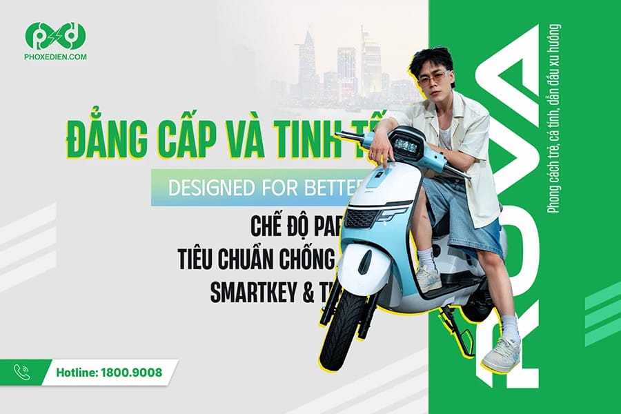 Osakar Rova - mẫu xe máy điện đẹp cho nam với thiết kế tối giản, hiện đại