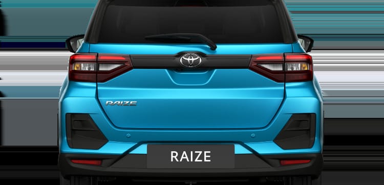 Phần đuôi xe Raize với cụm đèn hậu thanh mảnh, nối liền bởi thanh ngang màu đen bóng, tăng tính thẩm mỹ cho chiếc xe Raize giá bao nhiêu.