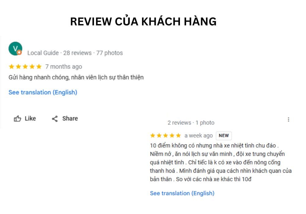 Phản hồi tích cực từ khách hàng về dịch vụ xe khách Vân Anh chất lượng cao