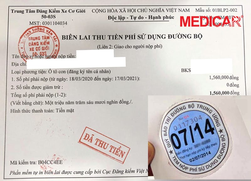 Phí đường bộ xe 5 chỗ