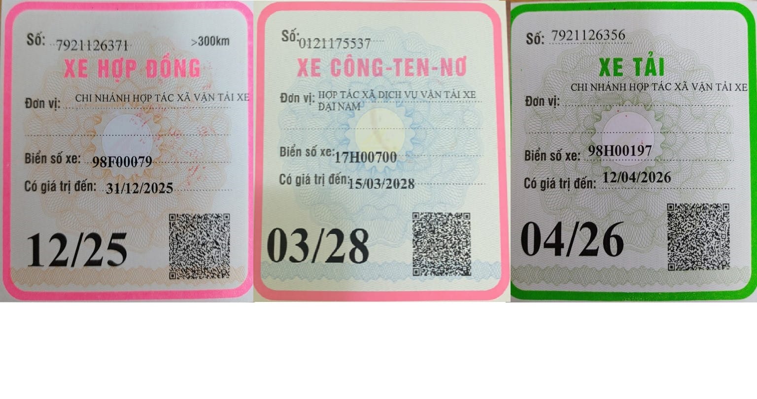 Phù hiệu xe tải mẫu mới nhất cho các loại hình kinh doanh vận tải