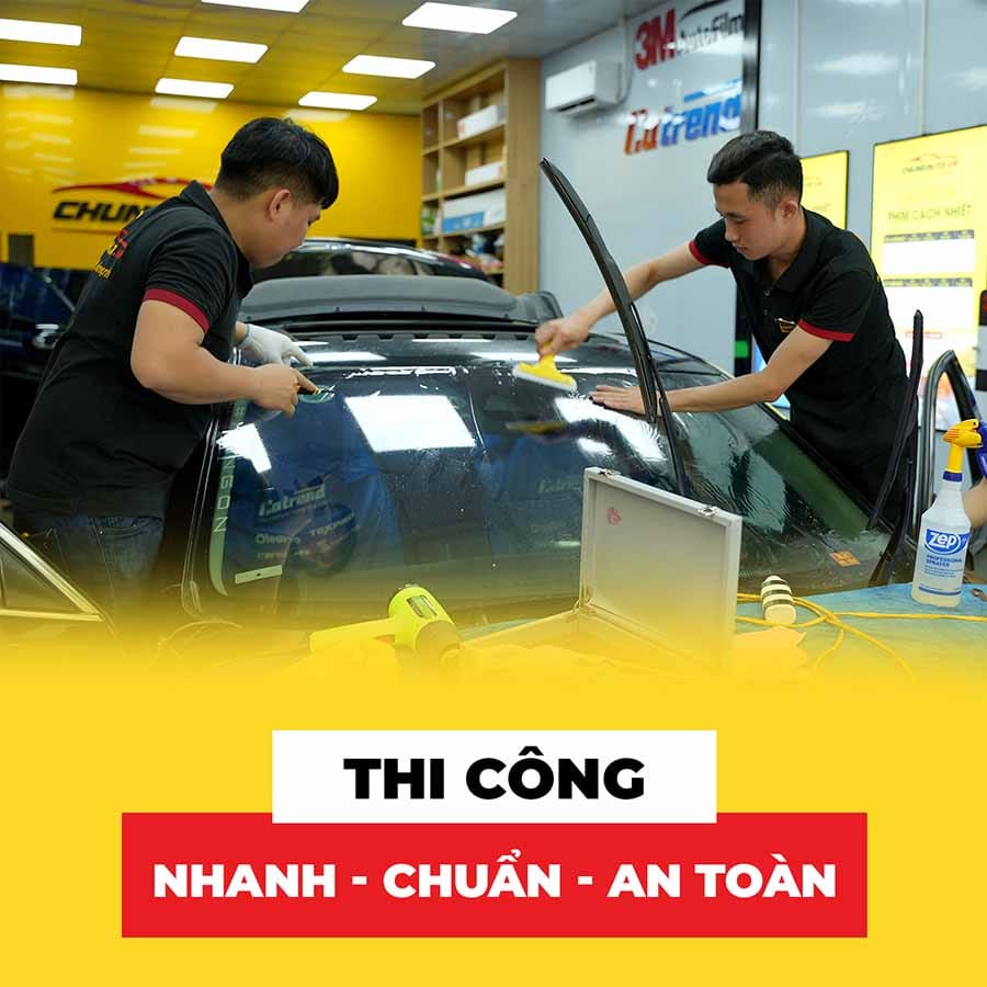 Quy trình thi công phim cách nhiệt xe ô tô nhanh chóng, chuẩn xác và an toàn