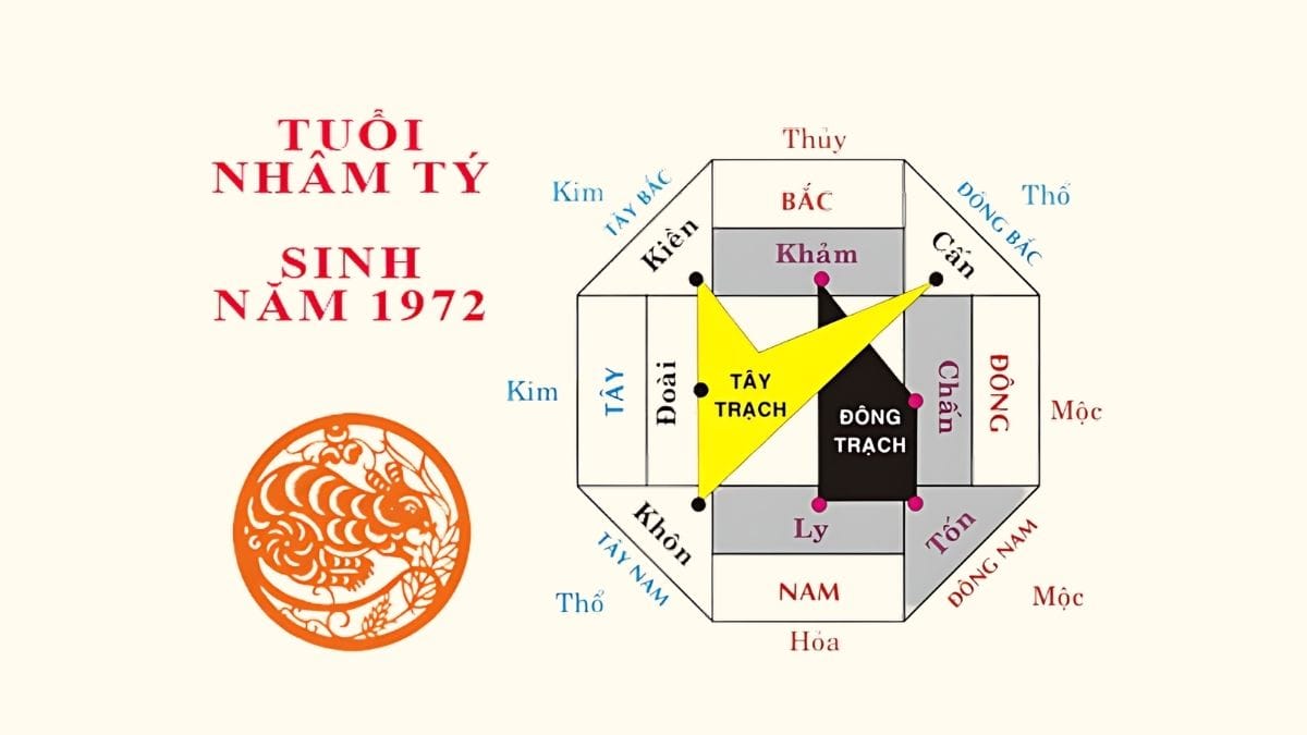 Sinh năm Nhâm Tý 1972 hợp các hướng tốt