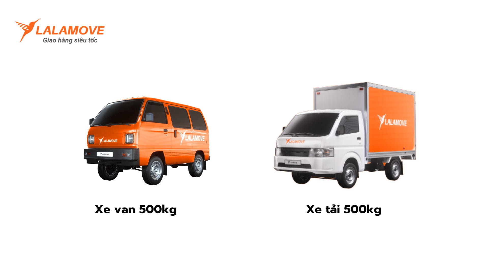 So sánh hình ảnh giữa xe van 500kg chở hàng và xe tải thùng 500kg để lựa chọn phương tiện phù hợp.