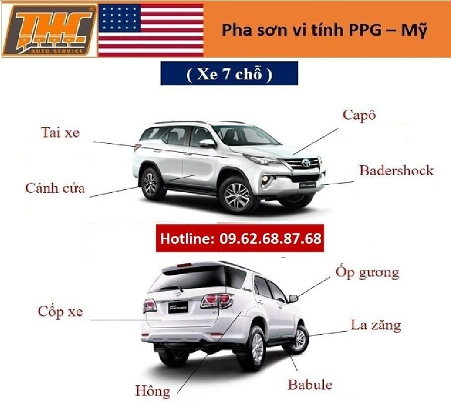 Sơn quây xe SUV 7 chỗ