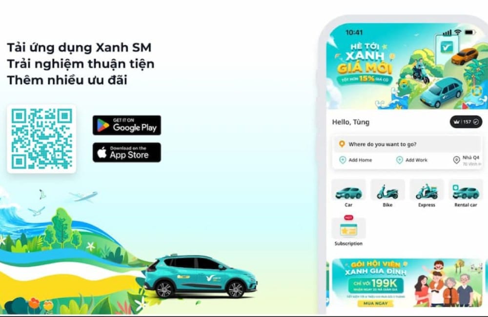 Tải ứng dụng gọi xe để tiện lợi di chuyển đến các điểm đón trả