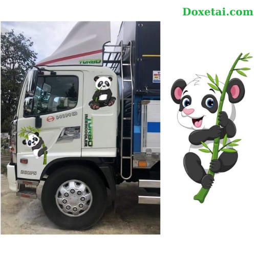 Tem cabin gấu trúc - mẫu tem xe tải đẹp dễ thương