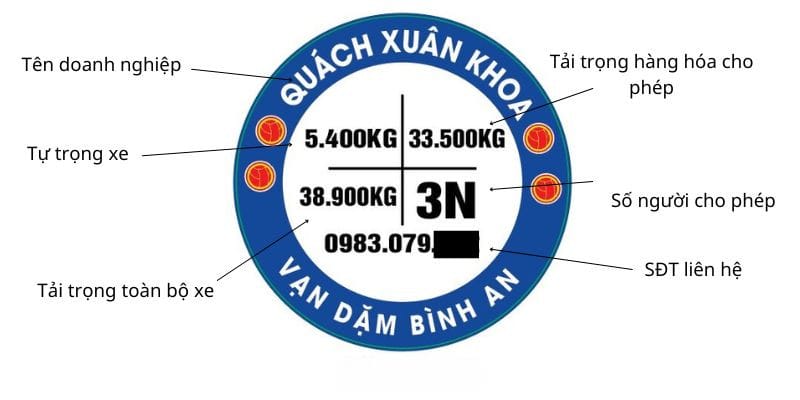 Tem tải trọng xe tải chi tiết các thông số kỹ thuật.