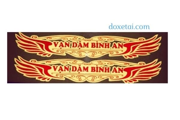 Tem thùng chữ Vạn dặm bình an - mẫu tem xe tải đẹp ý nghĩa