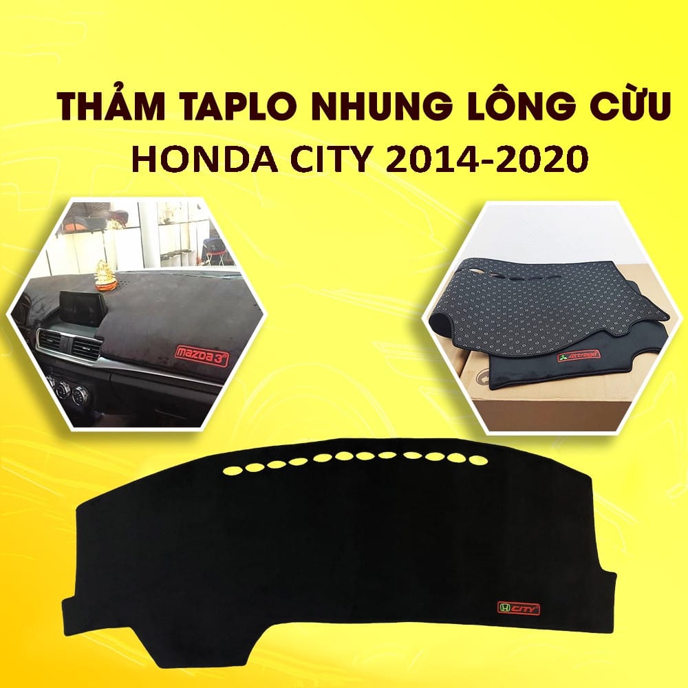 Thảm taplo ô tô nhung cao cấp dành cho dòng xe Honda City, chống trượt hiệu quả