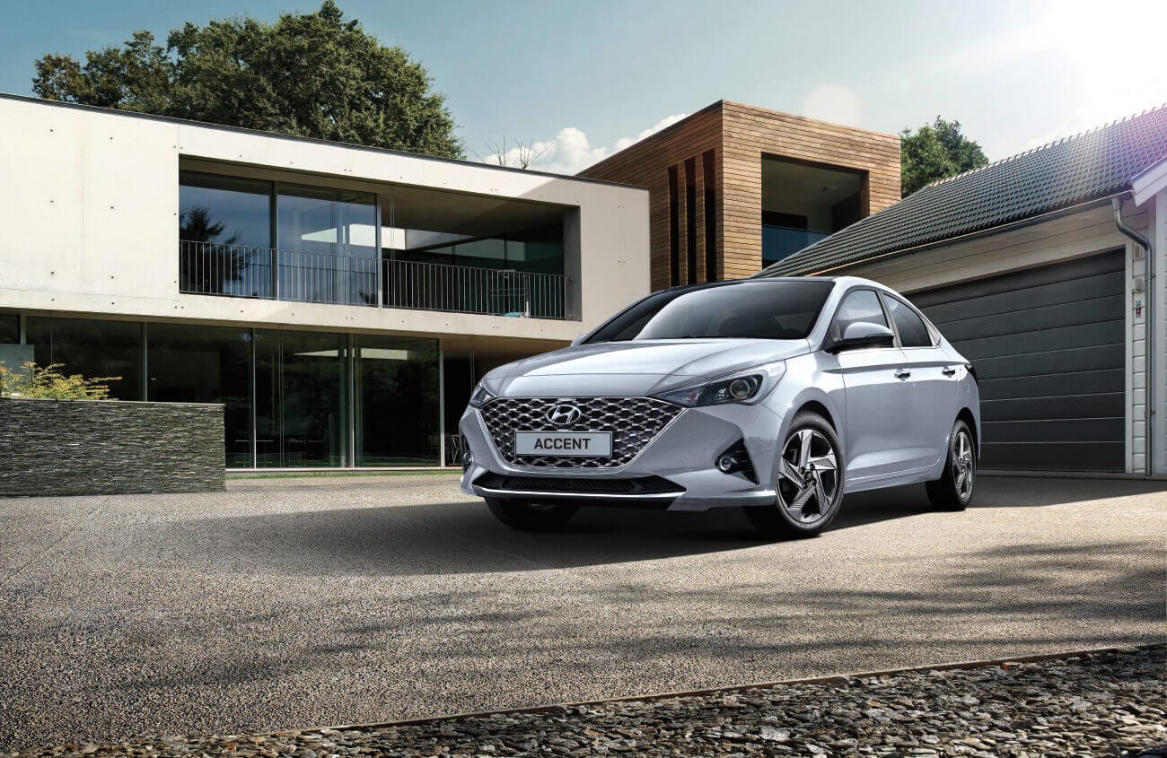Thiết kế phần đầu xe Hyundai Accent, thể hiện sự hài hòa với kích thước xe Accent tổng thể