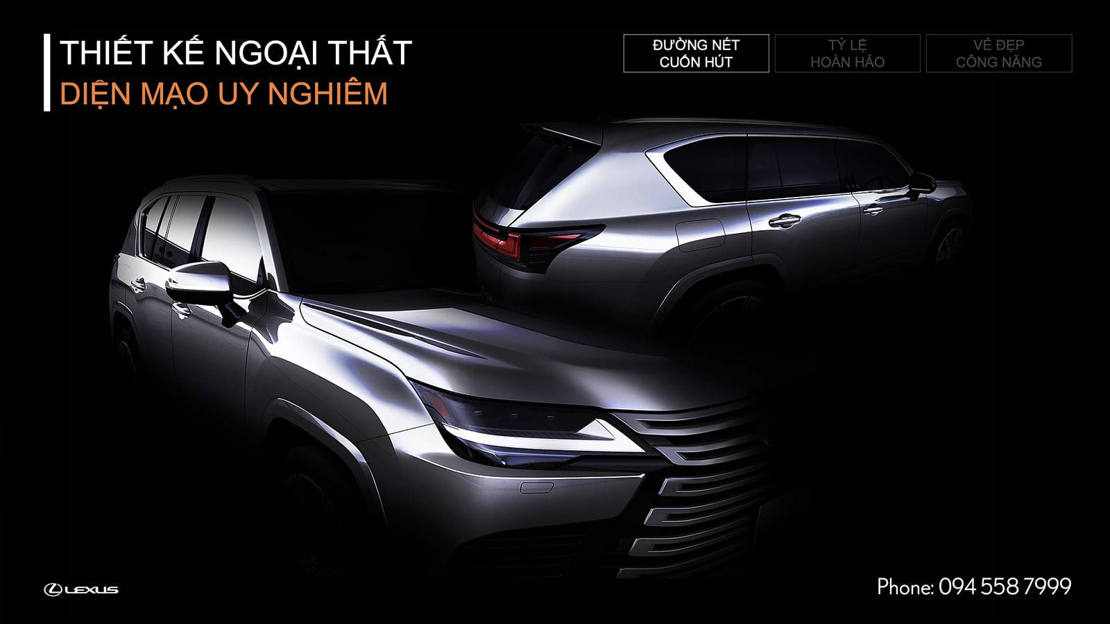 Thiết kế tổng thể ngoại thất Lexus LX600