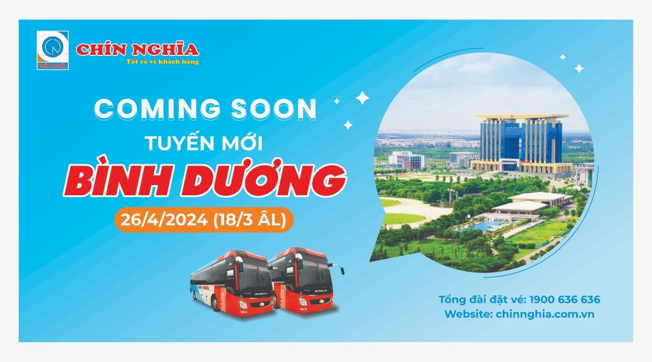 Thông báo khai trương tuyến mới của Chín Nghĩa đi Bình Dương