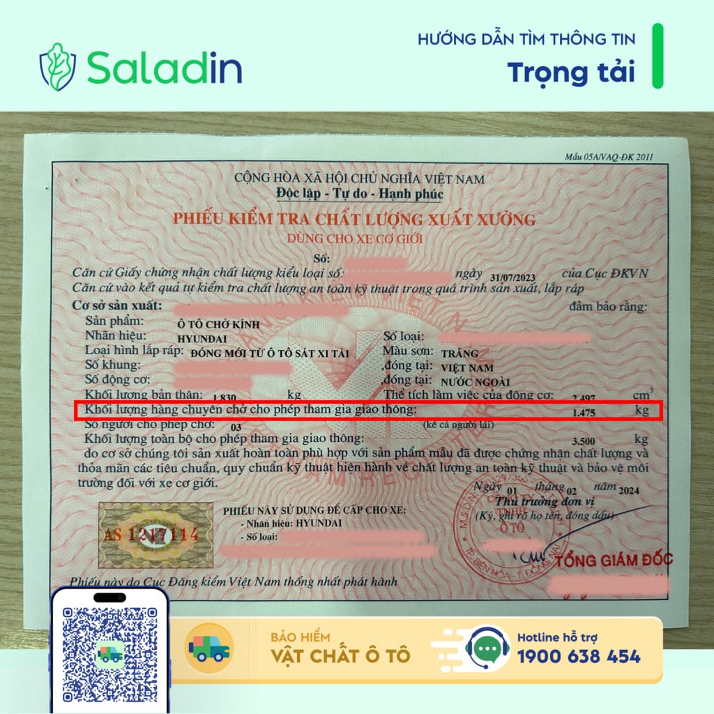 thông tin chi tiết về trọng tải xe trên tem dán, hỗ trợ tài xế ô tô tuân thủ luật