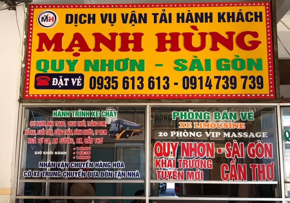 Thông tin liên hệ chi tiết của nhà xe Mạnh Hùng
