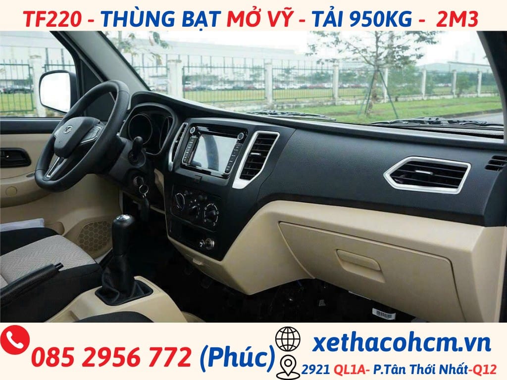 Thùng xe mui bạt của xe tải nhỏ Thaco 950kg tối ưu vận chuyển hàng hóa