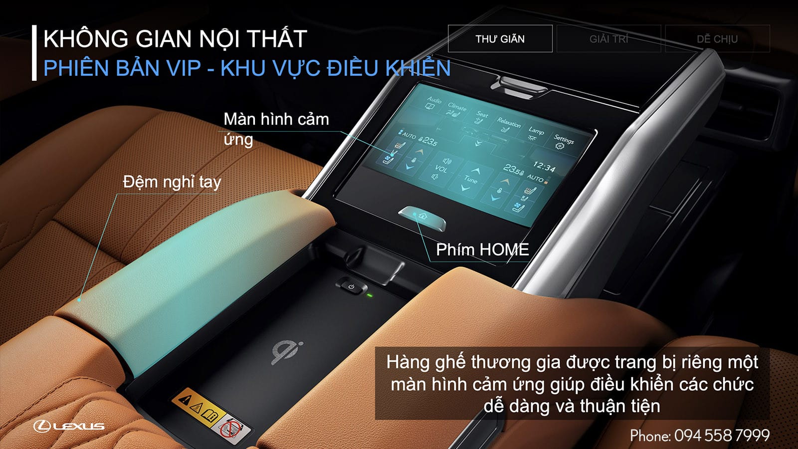Tiện nghi hàng ghế sau trên phiên bản Lexus LX 600 VIP