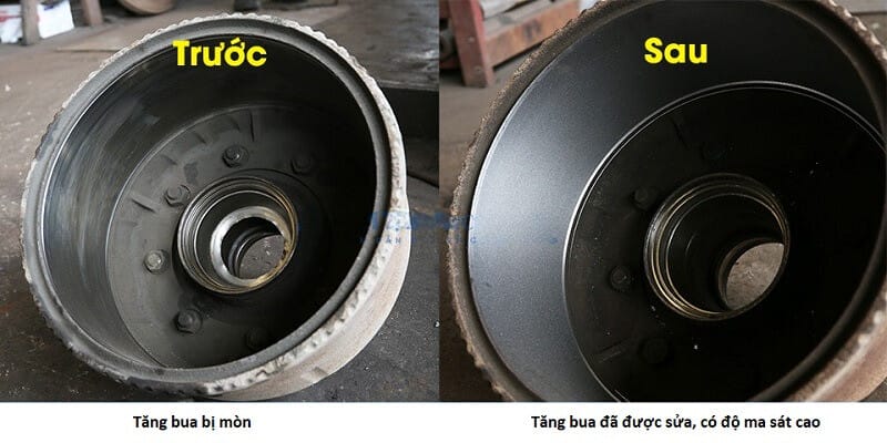 Tình trạng tăng bua xe tải bị mòn không đều, ảnh hưởng đến hiệu suất phanh và an toàn vận hành.