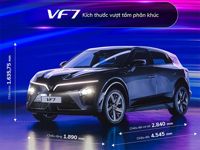 Tổng quan ngoại thất VinFast VF7 màu đỏ cá tính